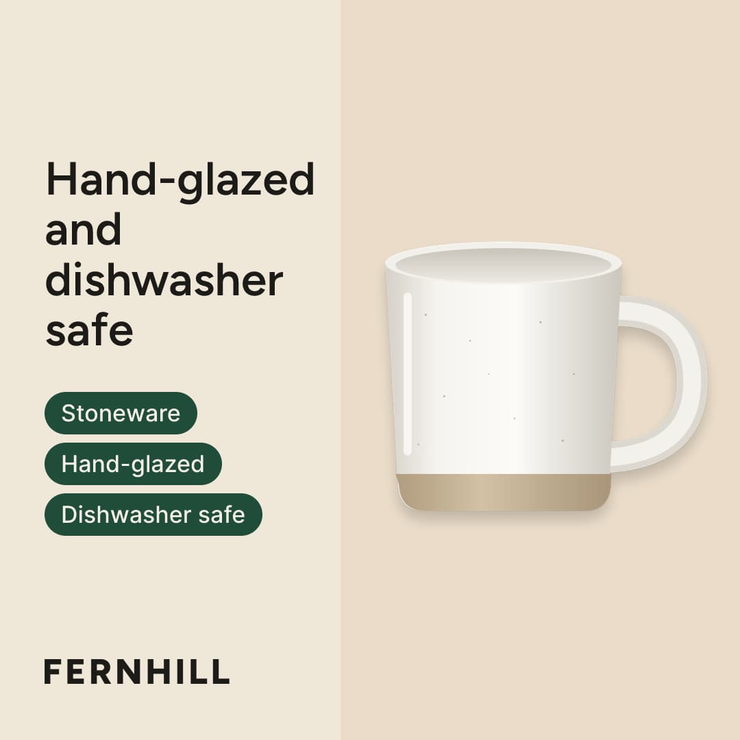Stoneware Mug, as a benefit split ad