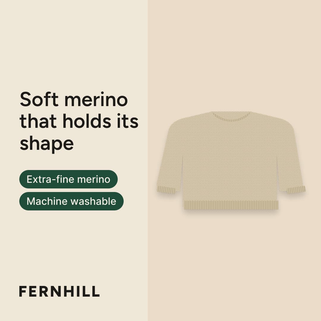 Merino Crewneck Sweater, as a benefit split ad