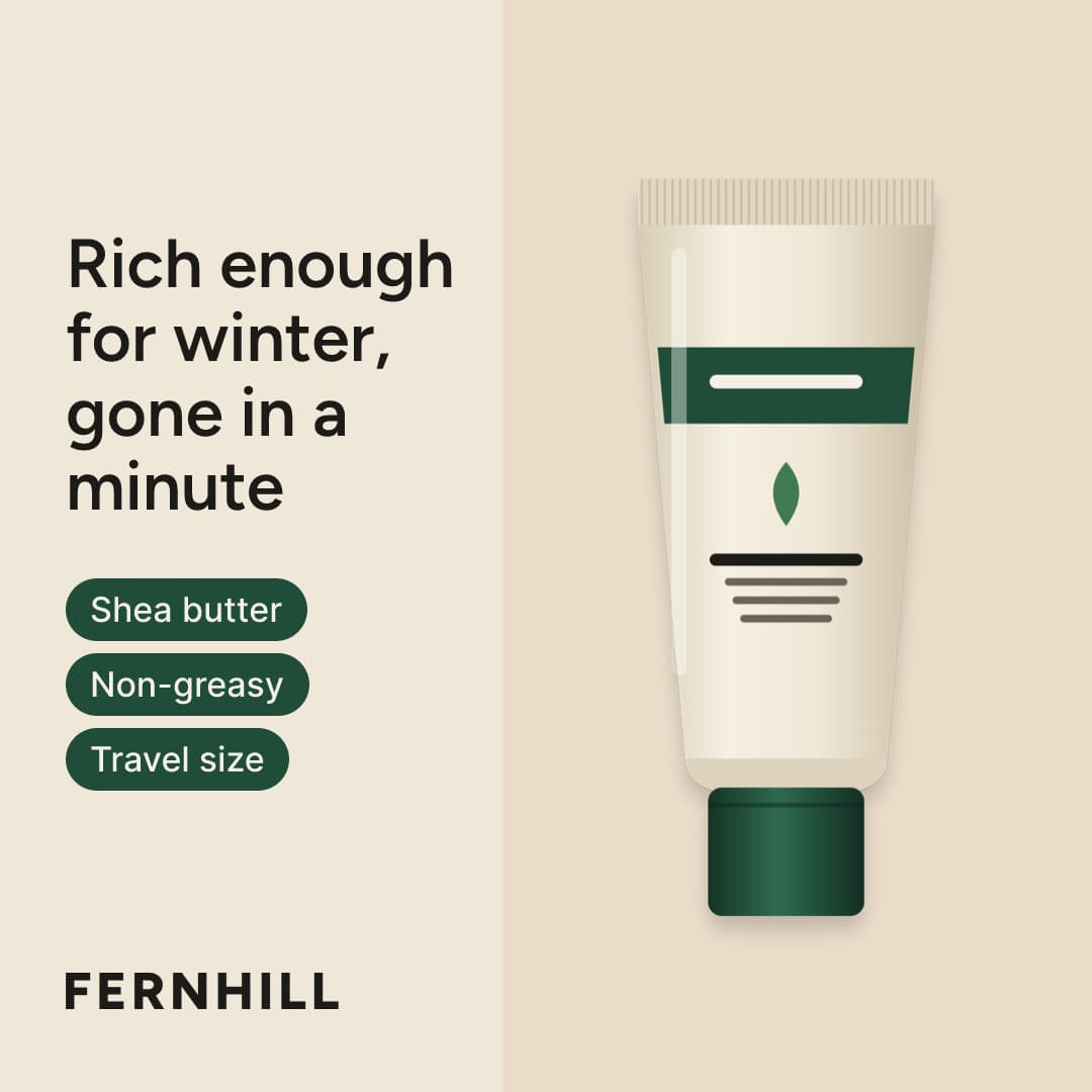 Cedar & Sage Hand Cream, as a benefit split ad