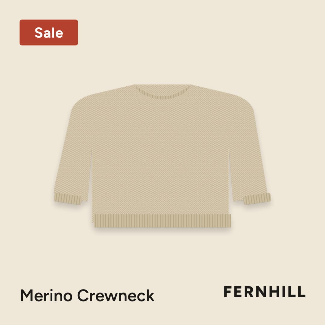 A merino sweater with a Sale tag, from a price concept